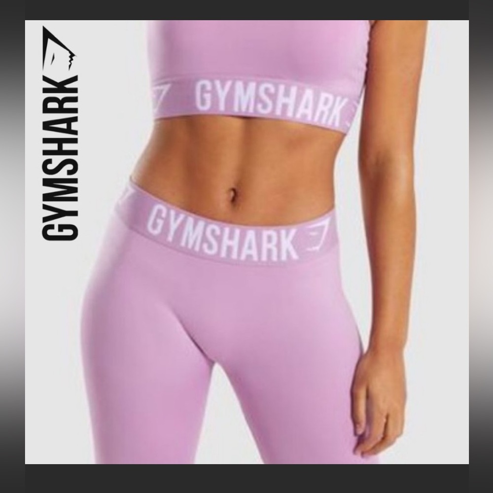 Gymshark Waistband Spell-out leggings in Pastel Purple